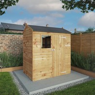See more information about the Mercia 5' 11" x 4' 3" Reverse Apex Shed - Budget Dip Treated Overlap