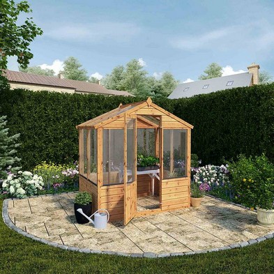 See more information about the Mercia Evesham 6' 2" x 3' 11" Apex Greenhouse - Premium Dip Treated Shiplap