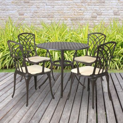 See more information about the Classic Garden Patio Dining Set by Wensum - 4 Seats Cream Cushions