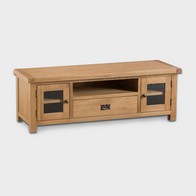 See more information about the Cotswold TV Unit Oak 2 Door 5 Shelf 1 Drawer Large