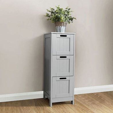 Colonial Grey Slim Chest Of 3 Drawers