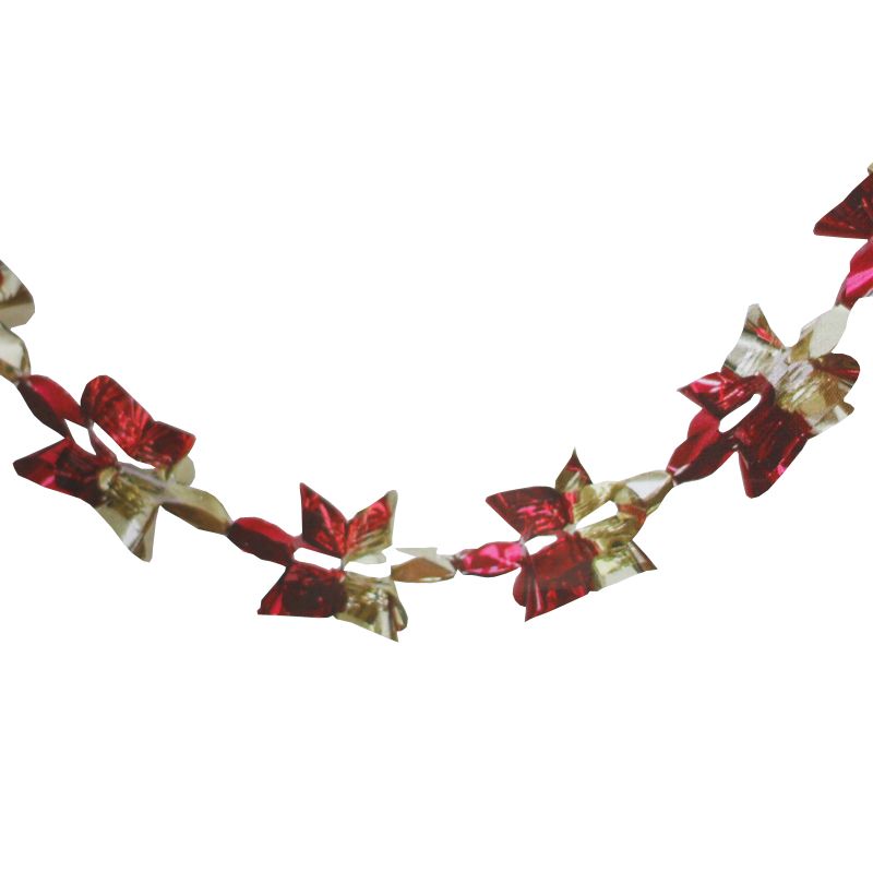 Christmas Garland Decoration 8 Foot x 9 Inch Red & Gold