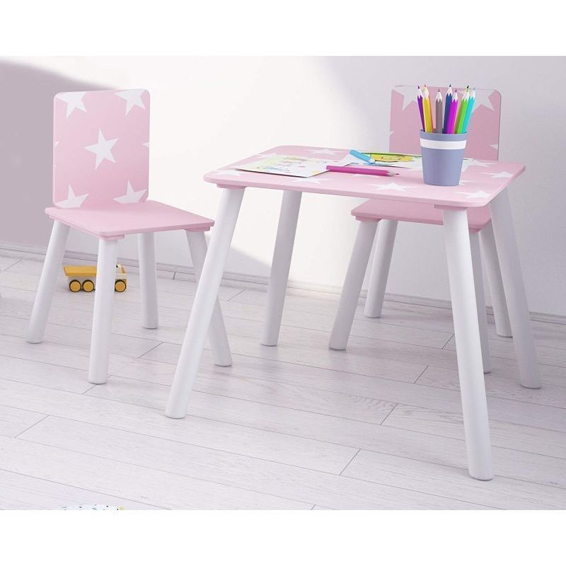 Stars Play Table Pink With 2 Chairs