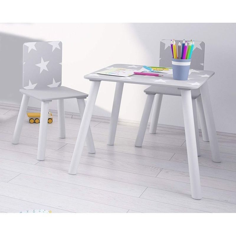 Stars Play Table Grey With 2 Chairs