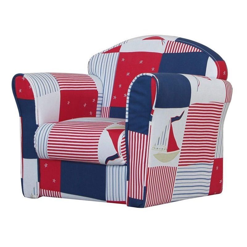 Patchwork Armchair Blue & Red