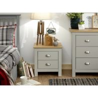 See more information about the Lancaster Bedside Table Grey 2 Drawers