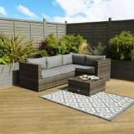 See more information about the Classic Rattan Garden Corner Sofa by Wensum - 3 Seats Grey
