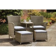 See more information about the Wentworth Rattan Garden Patio Dining Set by Royal Craft - 2 Seats Grey Cushions