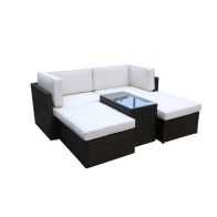 See more information about the Berlin Rattan Garden Sofa Set by Royal Craft - 4 Seats Ivory Cushions