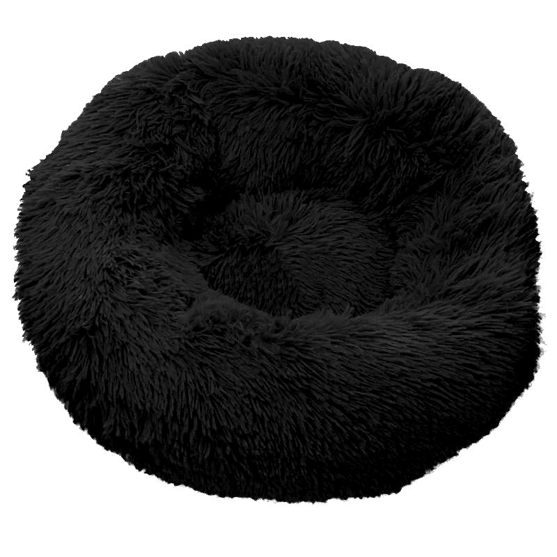 Black Fluffy Donut Pet Bed 50cm
