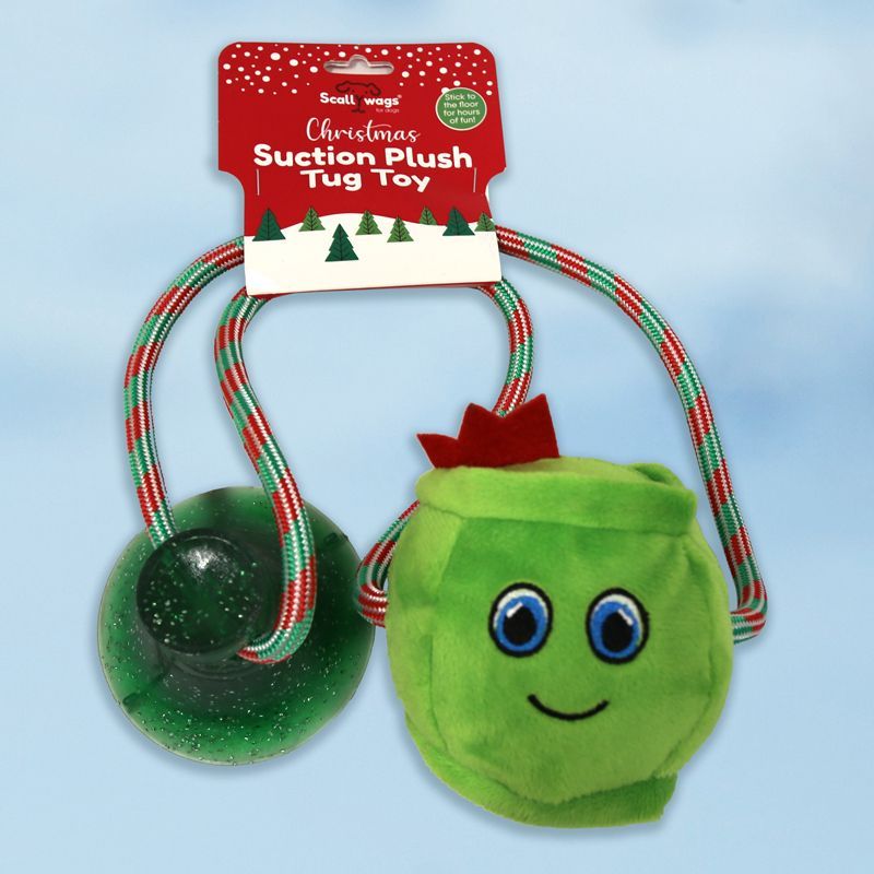 Christmas Brussels Sprout Suction Plush Dog Toy 65cm