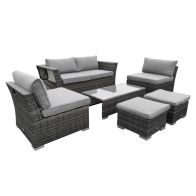 See more information about the St Tropez Rattan Garden Furniture Set by Wensum - 6 Seats Grey