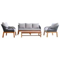 Wensum FSC Certified Acacia Wood and Rope Lounge Set