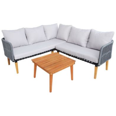 Wensum FSC Certified Acacia Wood and Rope Corner Lounge Set