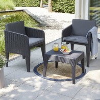 See more information about the Columbia Garden Patio Set by Keter - 2 Seats Grey Cushions