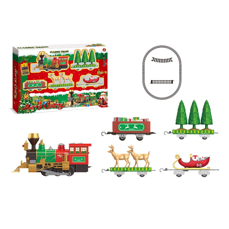 Christmas Tree Train Set Decoration Green & Red - 153cm