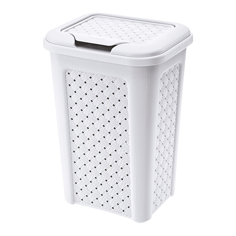 Plastic Bin Clip Lid 10 Litres - White Arianna by TS UK
