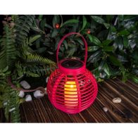 See more information about the Candle Solar Garden Pink Lantern Decoration Orange LED - 21cm by Bright Garden