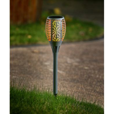 Torch Solar Garden Stake Light 10 Orange LED - 58cm by Bright Garden from Cherry Lane Garden Centres
