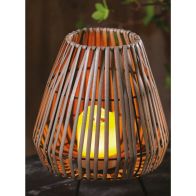 See more information about the Brown Solar Garden Lantern Decoration Yellow LED - 24cm Contemporary Artisan by Bright Garden