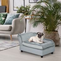 See more information about the Pawhut Dog Sofa With Storage Pet Chair For Small Dogs Cat Couch With Soft Cushion Light Blue 76 X 45 X 41.5 cm