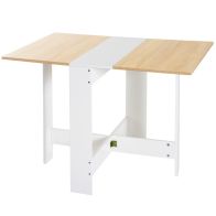 See more information about the Homcom Particle Board Wooden Folding Dining Table Writing Computer Desk Pc Workstation Space Saving Home Office Oak & White