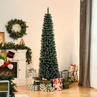 See more information about the 6ft Slim Pencil Christmas Tree Artificial - White Frosted Green 570 Tips