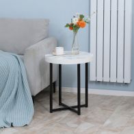 See more information about the Homcom Round Side Table with Metal Legs