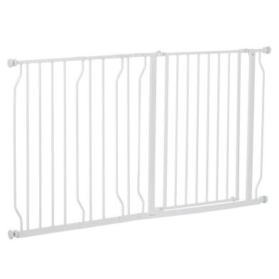 See more information about the PawHut Dog Gate Extra Wide Stairway Gate for Pet with Door