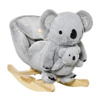 See more information about the Homcom Kids Plush Ride-On Rocking Horse Koala-Shaped Toy Rocker With Gloved Doll Grey