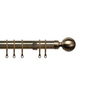 See more information about the Pristine 120-210cm Extendable Curtain Pole Set Ball Finial Antique Brass - 25-28mm