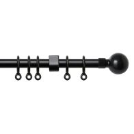 See more information about the Simply 150-280cm Extendable Curtain Pole Set Ball Finial Black - 13-16mm