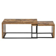 See more information about the Homcom Set Of 2 Coffee Tables Industrial Style Tea Table