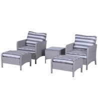 See more information about the Outsunny 5 Pcs Pe Rattan Garden Furniture Set