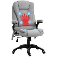 See more information about the Vinsetto Massage Office Chair Recliner Ergonomic Gaming Heated Home Office Padded Linen-Feel Fabric & Swivel Base Light Grey
