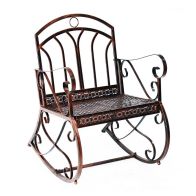See more information about the Outsunny Metal Single Chair 1 Seater Garden Outdoor Rocking Chair Vintage Style Bronze