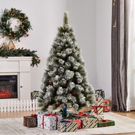 See more information about the 5ft Christmas Tree Artificial - White Frosted Green 184 Tips