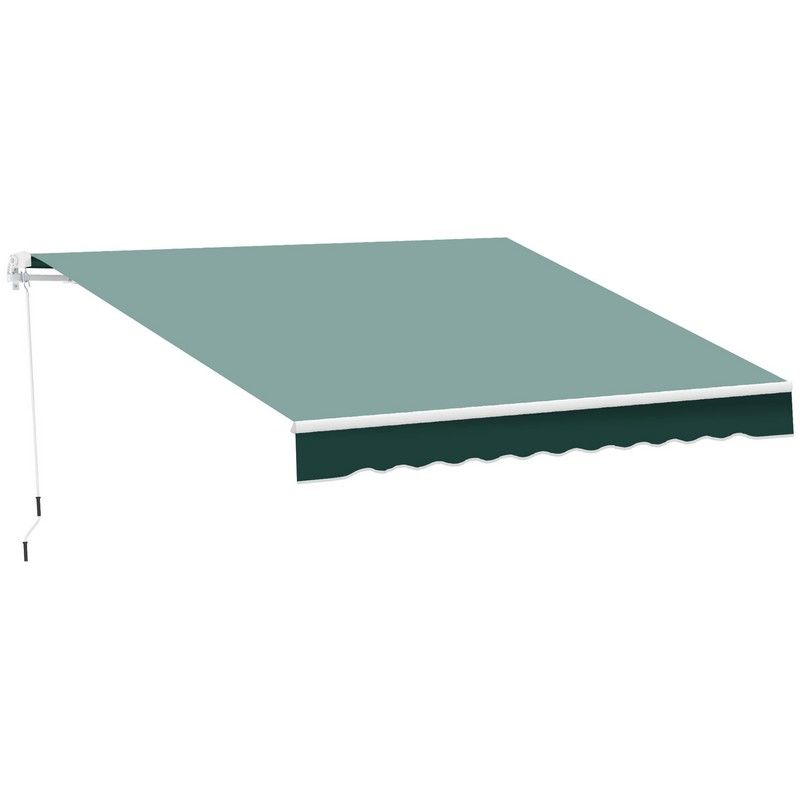 Outsunny Manual Retractable Awning 2.5X2 M-Dark Green