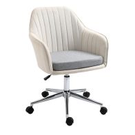 See more information about the Vinsetto Leisure Office Chair Linen Swivel Computer Desk Chair Study With Wheel Beige