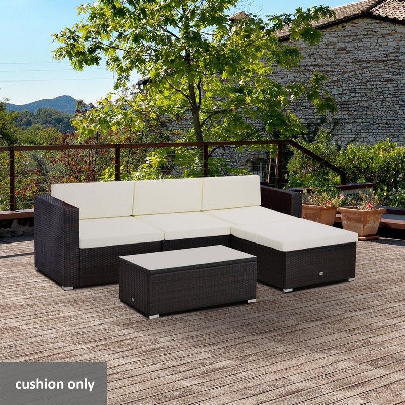 Outsunny Outdoor Cushion Pad Set For Rattan Furniture