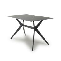 See more information about the Industrial Dining Table Metal & Ceramic Grey - 120cm