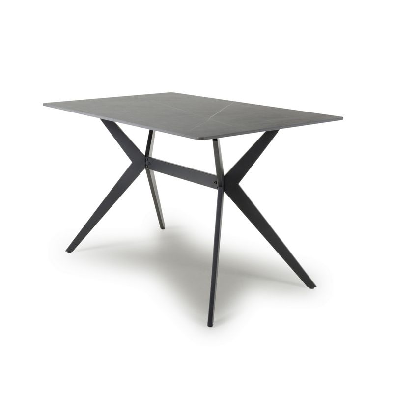 Industrial Dining Table Metal & Ceramic Grey - 120cm