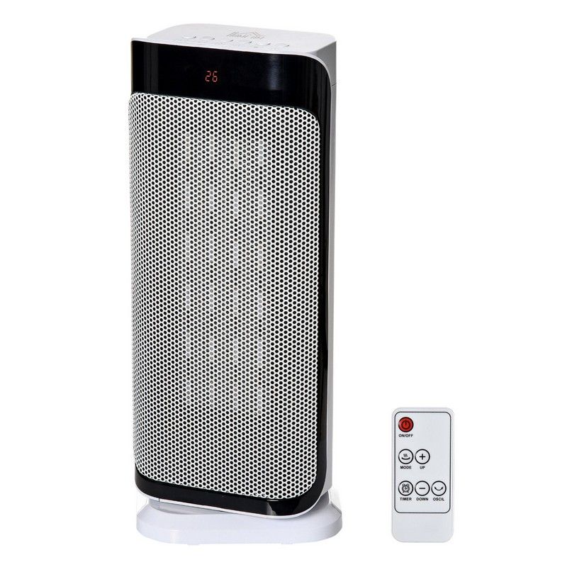 Homcom Portable Oscillating Ceramic Space Heater w/ Over Heating & Tip-over Protection