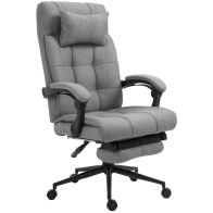 See more information about the Vinsetto Office Chair With Footrest Ergonomic Office Chair With Armrests Lumber Support And Headrest Light Grey