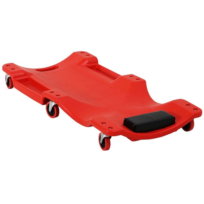 Mechanic Creeper Trolley With Head Rest Red by Durhand