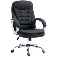 See more information about the Vinsetto Ergonomic Office Chair Task Chair For Home With Arm Swivel Wheels Linen Fabric Black