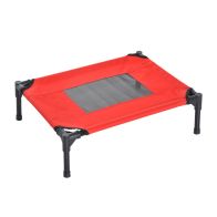 See more information about the Pawhut Elevated Pet Bed Portable Camping Raised Dog Bed With Metal Frame Black Red (Small)