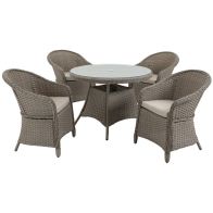 See more information about the Outsunny 5 Pieces Luxury PE Rattan Dining Sets with Cushion