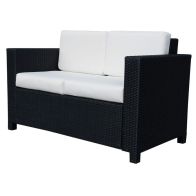 See more information about the Outsunny Wicker Garden 2-Seater Double Couch Loveseat Black