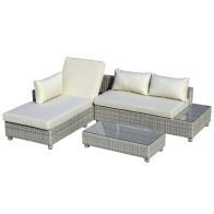 See more information about the Outsunny 3 Pieces Outdoor Pe Rattan Sofa Set